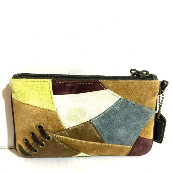 Coach vintage suede/ leather patchwork wristlet wallet - Picture 2 of 5